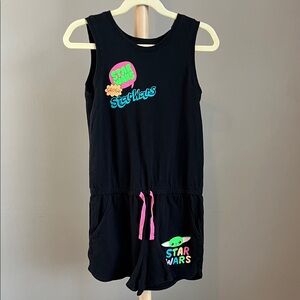 ⭐️⭐️PICK 5 / $20 Girls Black Star Wars Sleeveless Romper Size 8 Medium